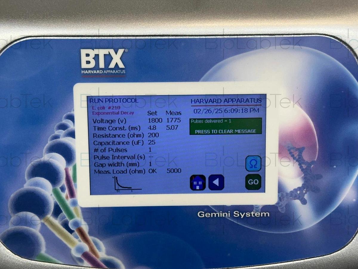 Used BTX Gemini SC2 Twin Wave Electroporator with safety dome