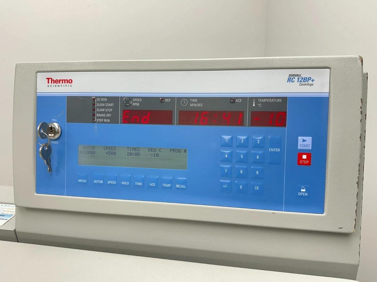 Used Thermo Sorvall RC 12BP+ Bioprocessing Centrifuge with H-12000 rotor/buckets 2012