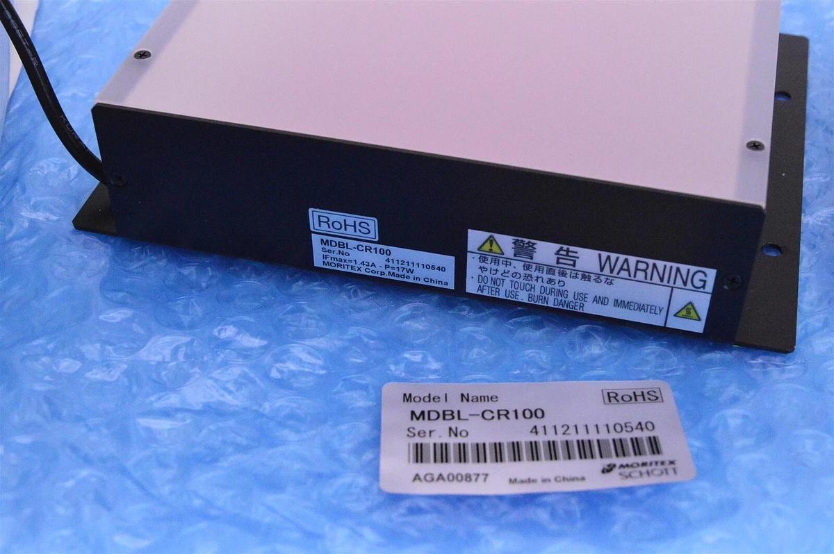 Used Moritex Schott Omron Red illuminator 100mm x100mm MDBL-CR100 MLEK-A230W1LR