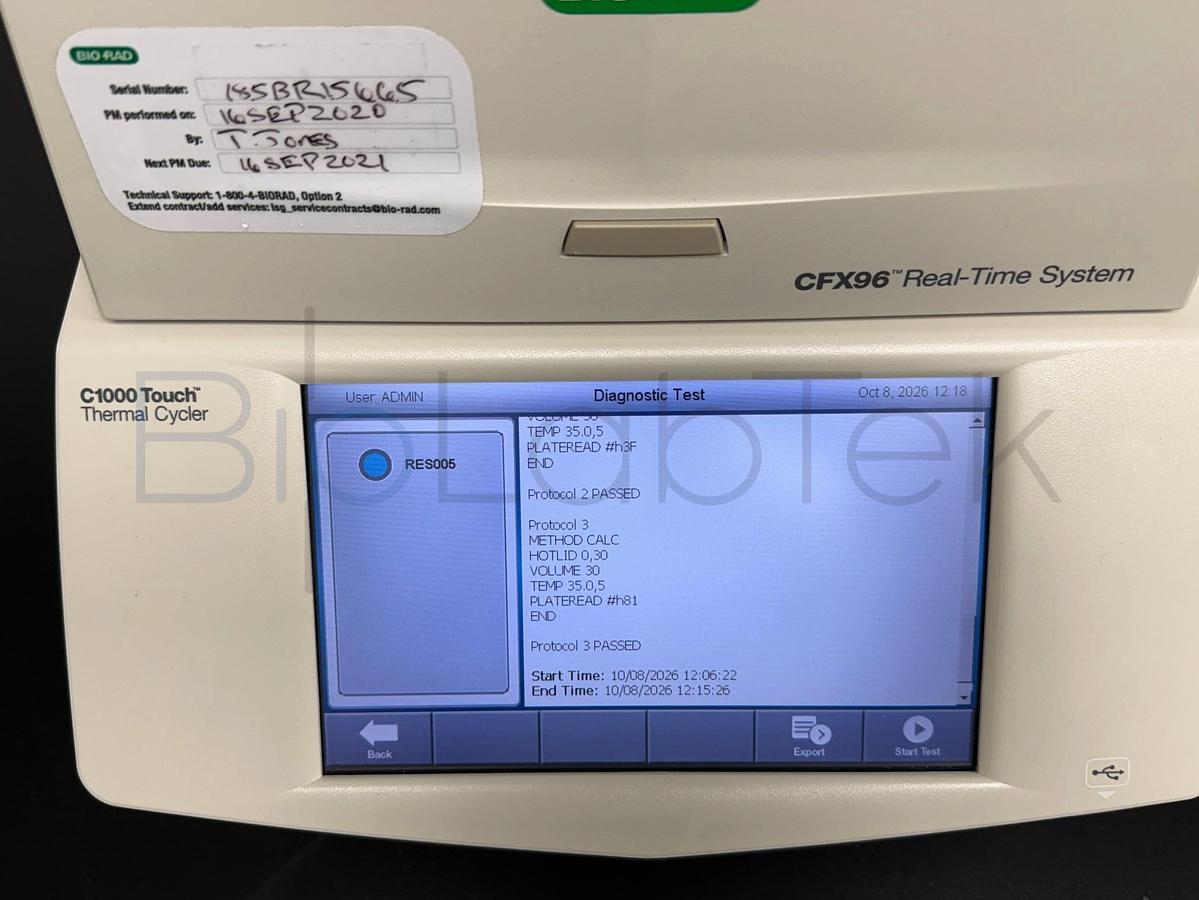 Used Bio-Rad CFX96 Touch Real-Time PCR Detection System | Low Hours