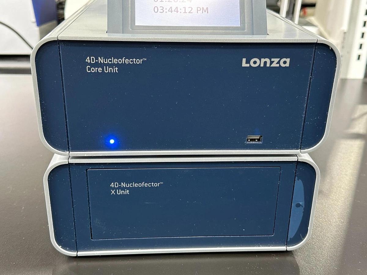 Used Lonza 4D Nucleofector Nucleofection Transfection System Core Unit & X Unit