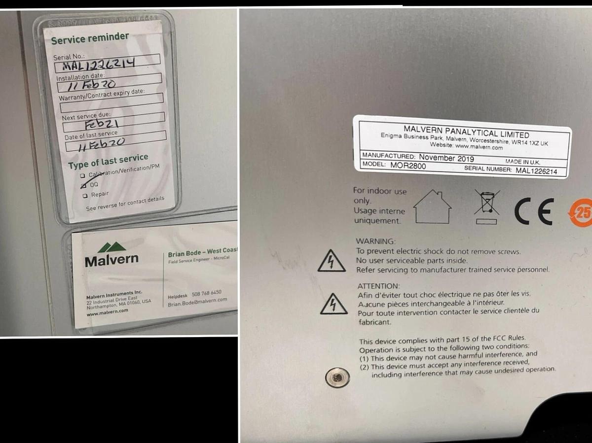Used Malvern Morphologi 4 Particle Size Image Analyzer Characterization System