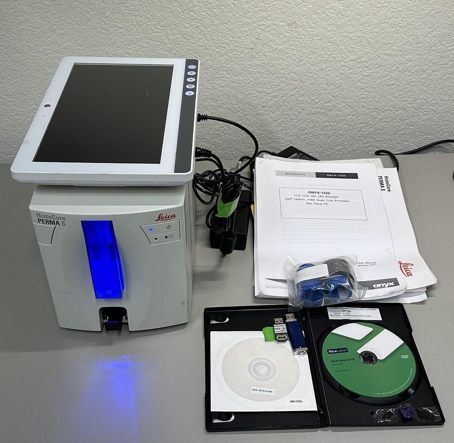 Used Leica HistoCore PERMA S Microscope Slide Label Printer with Onyx PC
