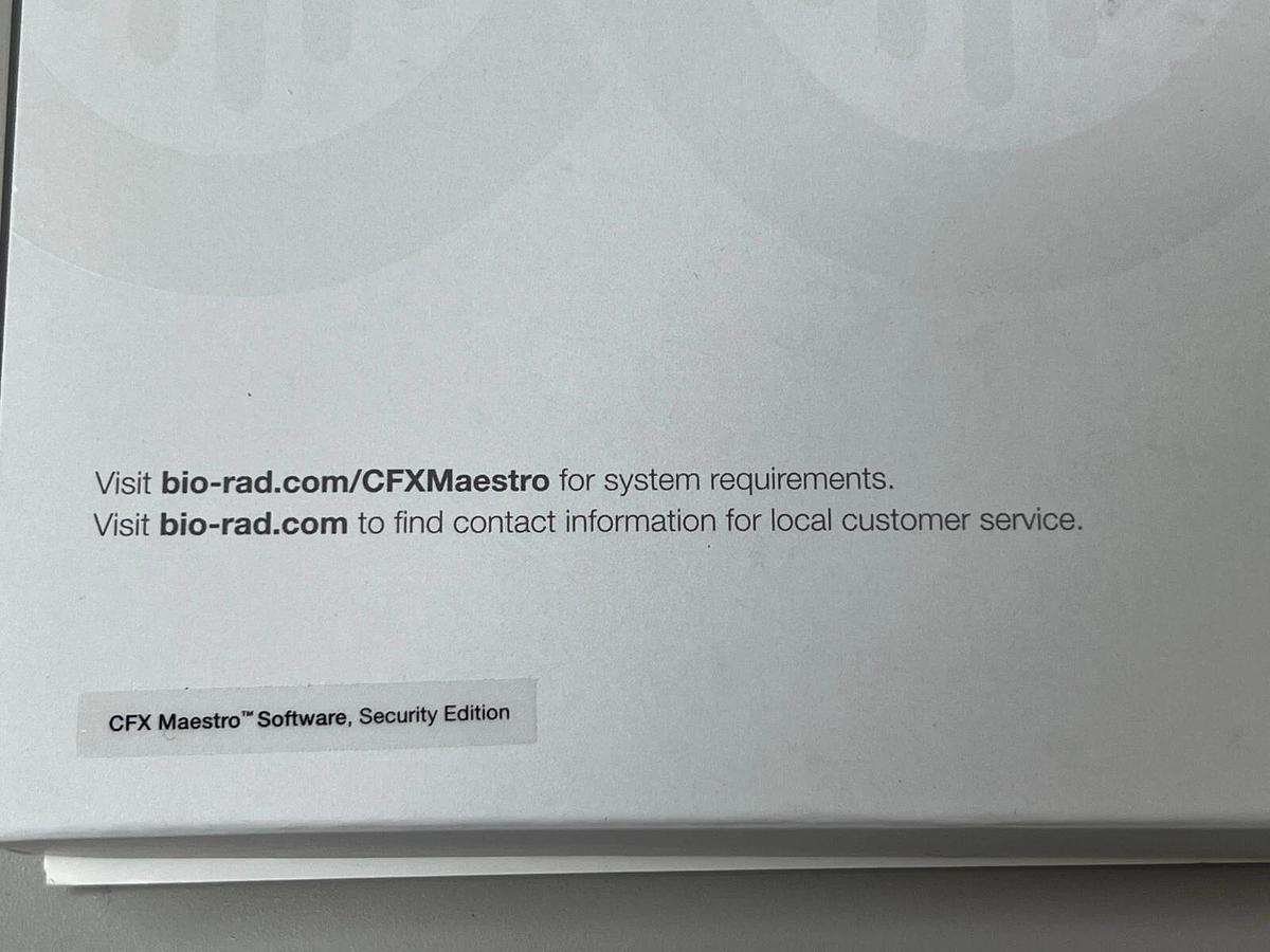 Used New BIO-RAD qPCR CFX Control Maestro Windows Security Edition Software usb kit