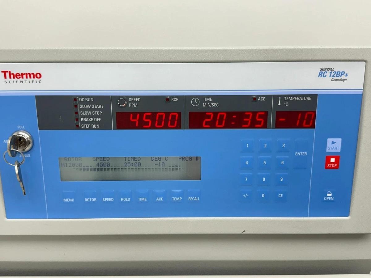 Used Thermo Sorvall RC 12BP+ Bioprocessing Centrifuge with H-12000 rotor/buckets 2012