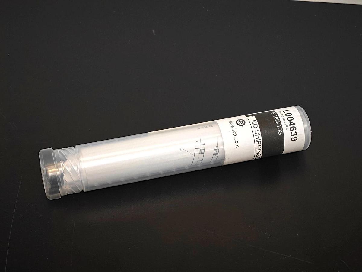 Used IKA S18N-10G Dispersing Element Tool 1-100ml range for IKA T18 homogenizer