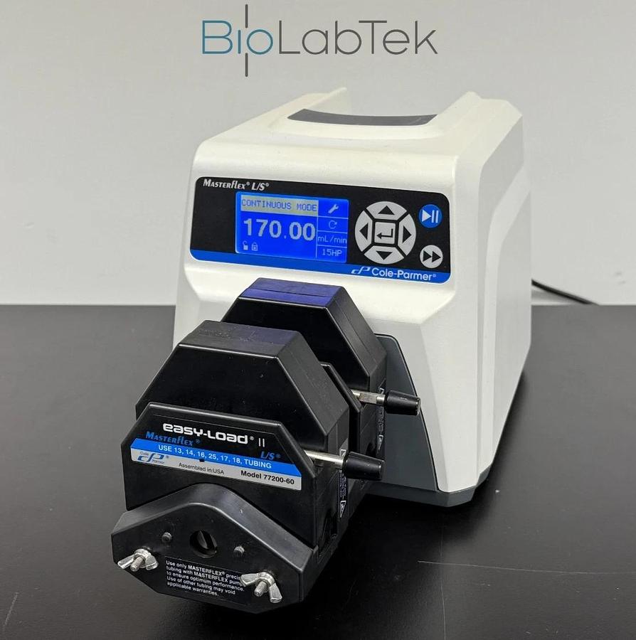 Used Cole-Parmer Masterflex L/S Peristaltic Tube Pump with 2 easy-load heads