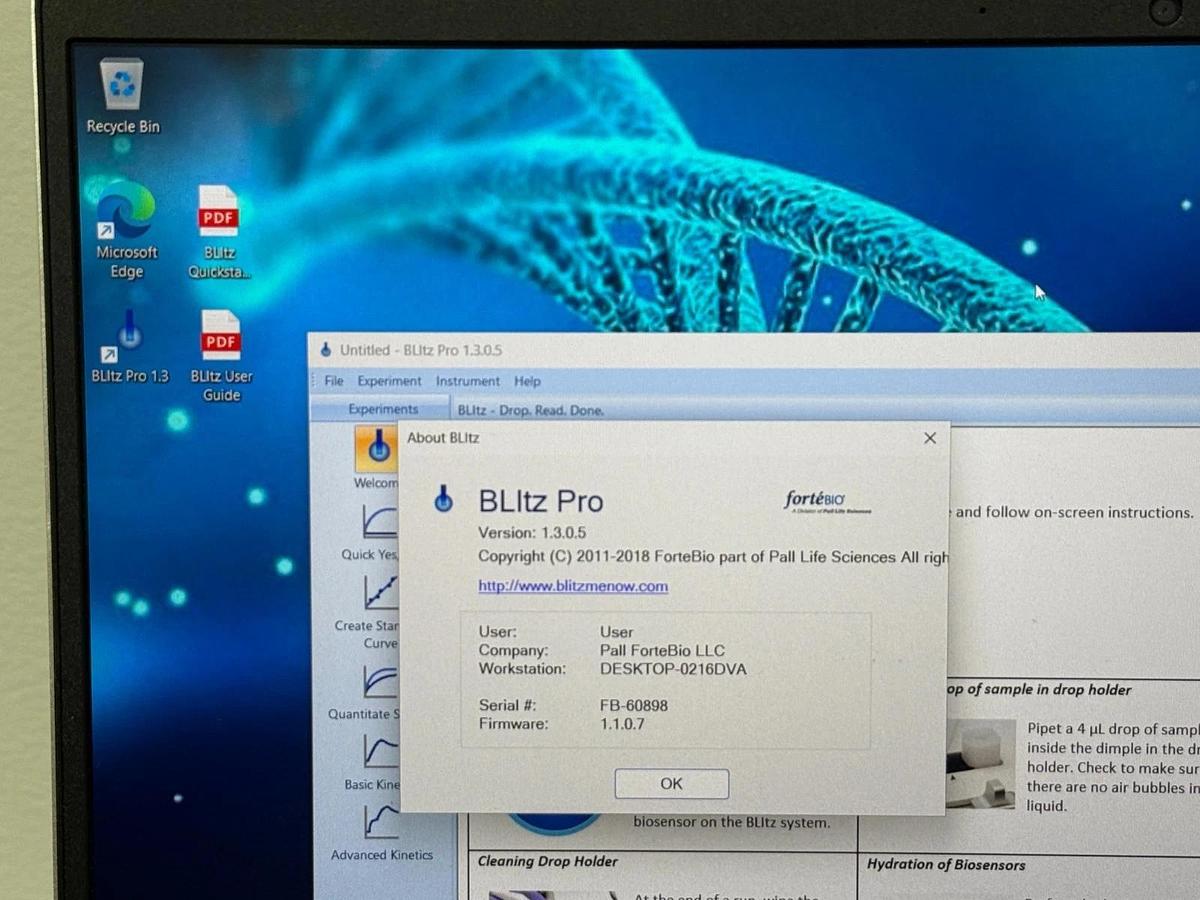 Used Pall ForteBio BLItz BLI Octet N1 Personal Assay Protein Analysis System