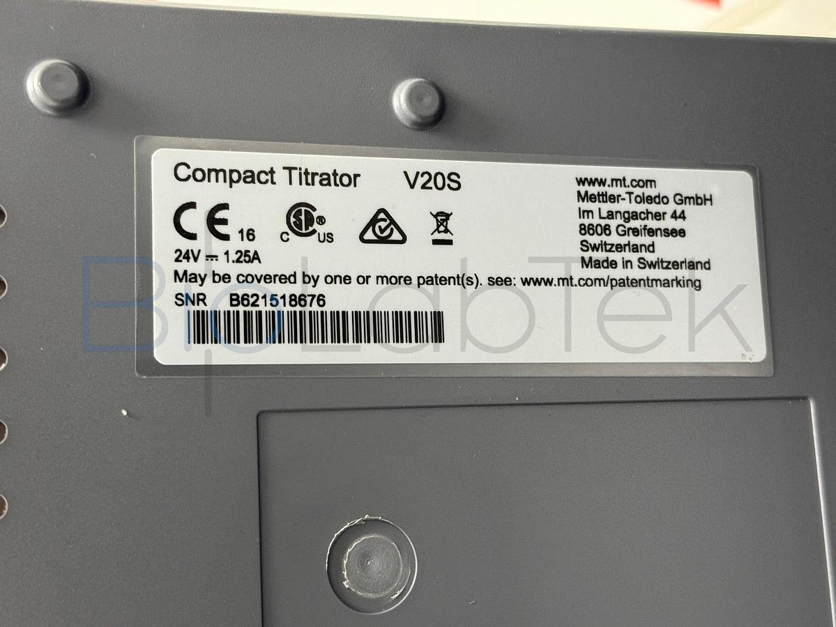 Used Mettler Toledo V20S Compact Volumetric KF Titrator | Karl Fischer Moisture