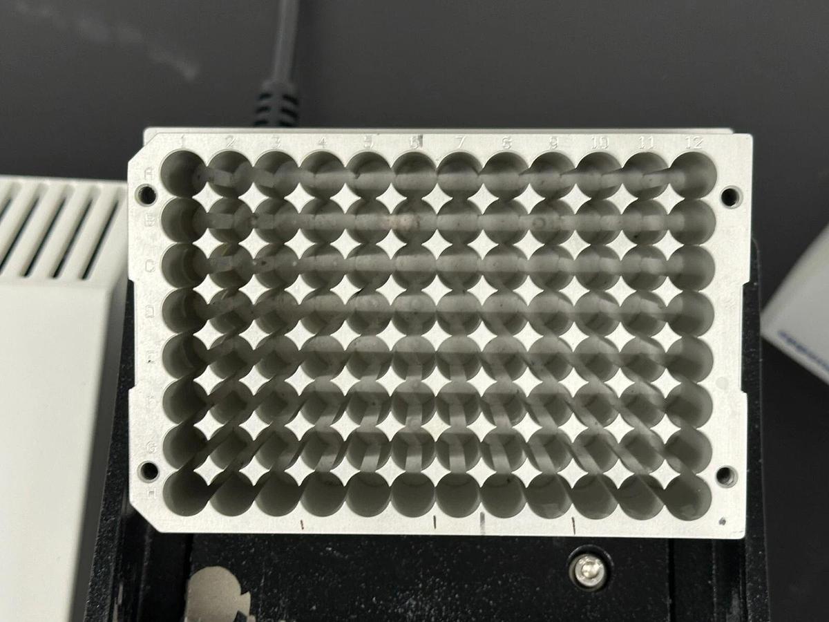 Used Eppendorf ThermoMixer R 5355 heat/cool shaker mixer with MTP block & tube holder