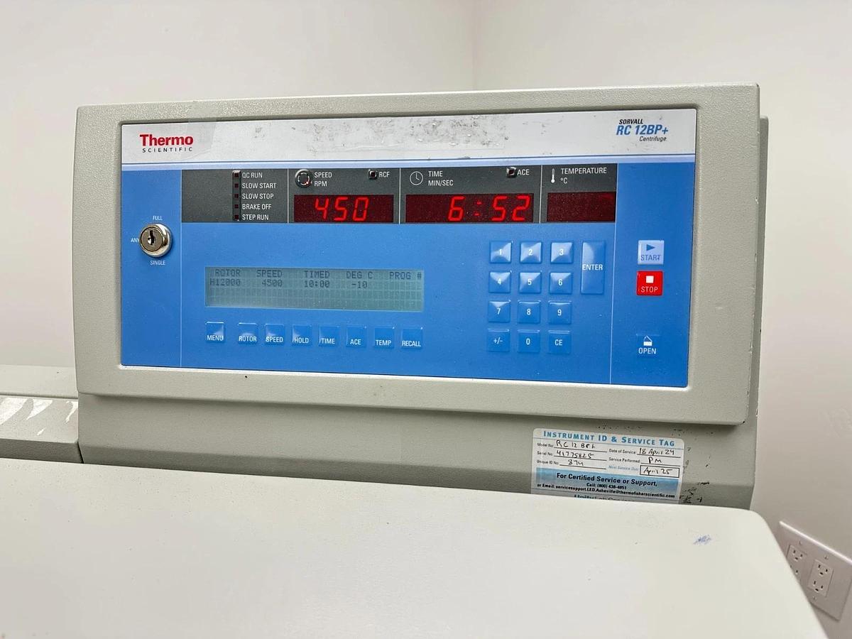 Used Thermo Sorvall RC 12BP+ Bioprocessing Centrifuge with H-12000 rotor/buckets 2015