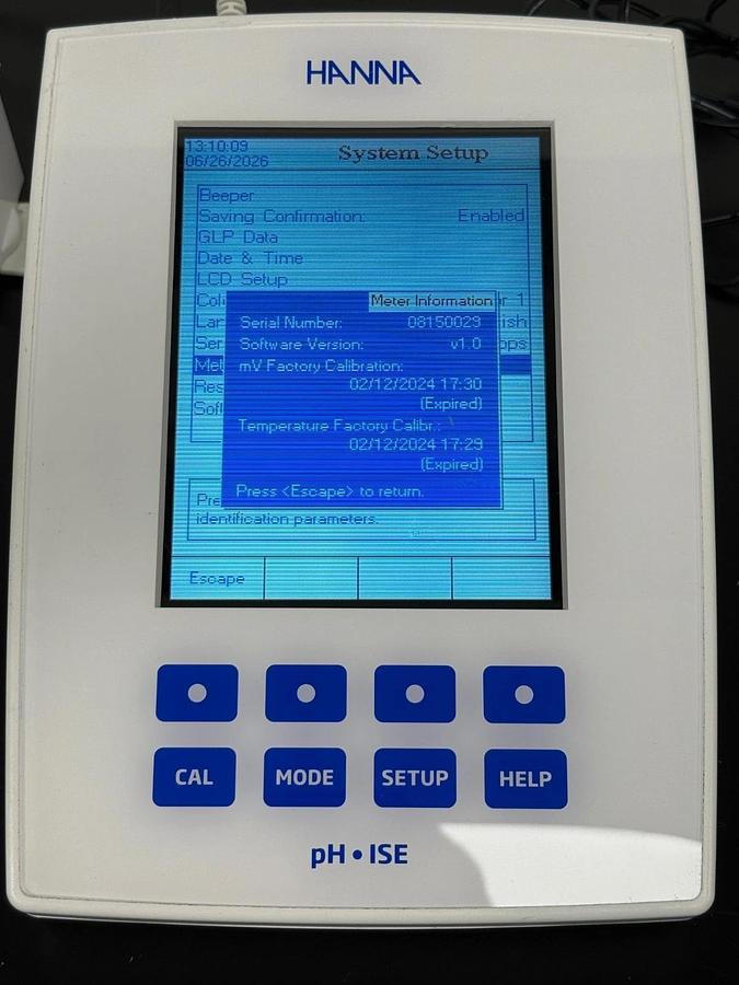Used Hanna HI5222 Benchtop pH ISE Meter Laboratory Tester