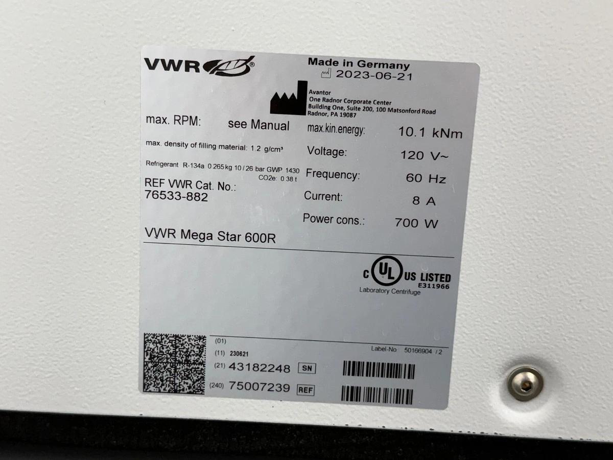 Used VWR Thermo Mega Star 600R small Refrigerated bench Centrifuge w/TX-150 rotor '23