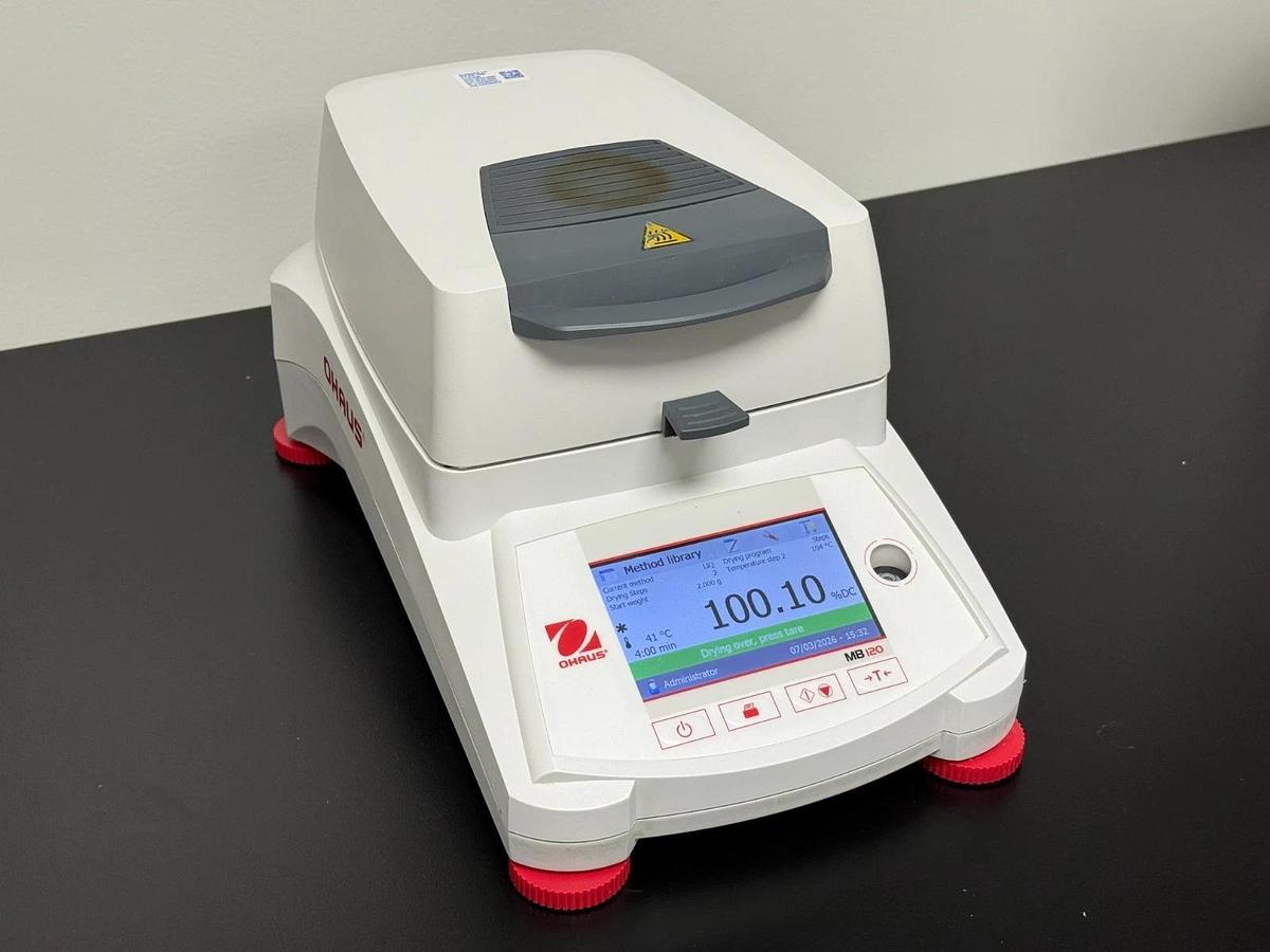 Used Ohaus MB120 Moisture Analyzer | Halogen Heating, 120g x 0.001g Benchtop