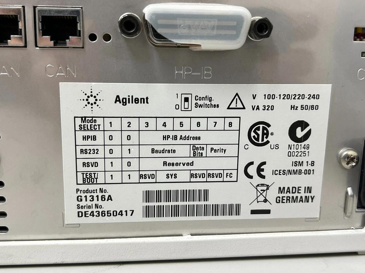 Used Agilent G1316A 1100 Series HPLC ColCom Column Compartment no cover no valve