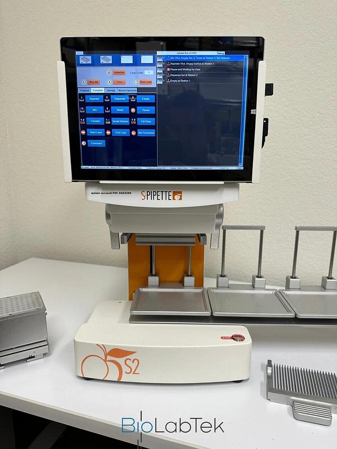 Used Apricot Designs S-Pipette S2 Automated Pipettor Liquid Handler SP2-384