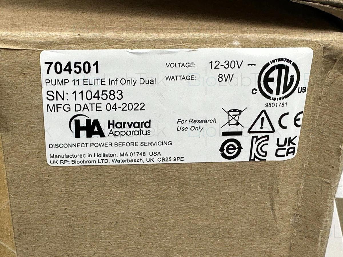 Used Harvard Apparatus touch dual Infusion syringe pump 11 elite 704501 NEW