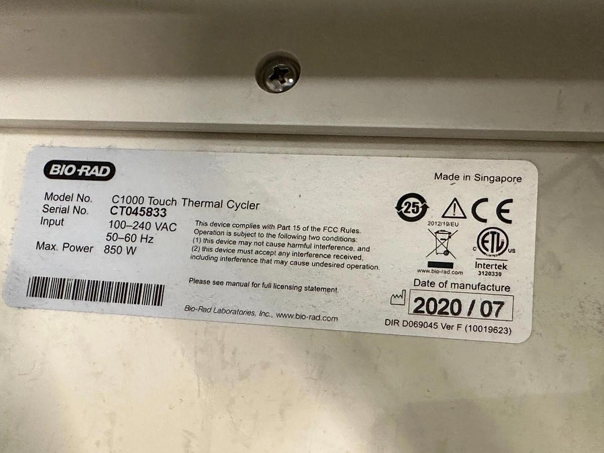 Used Bio-Rad C1000 Touch PCR Gradient Thermal Cycler with 384 well module block