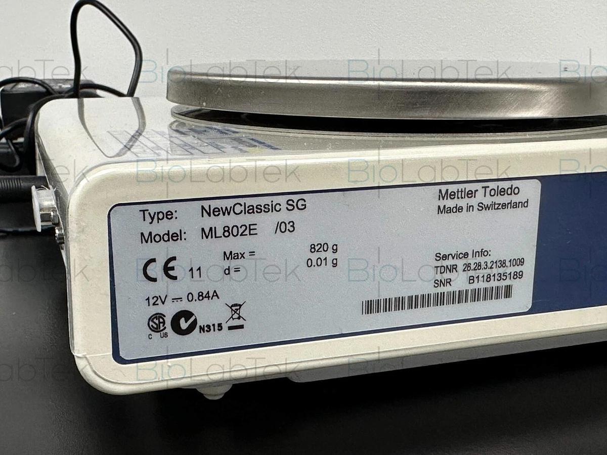 Used Mettler Toledo NewClassic ML802E precision balance 820g