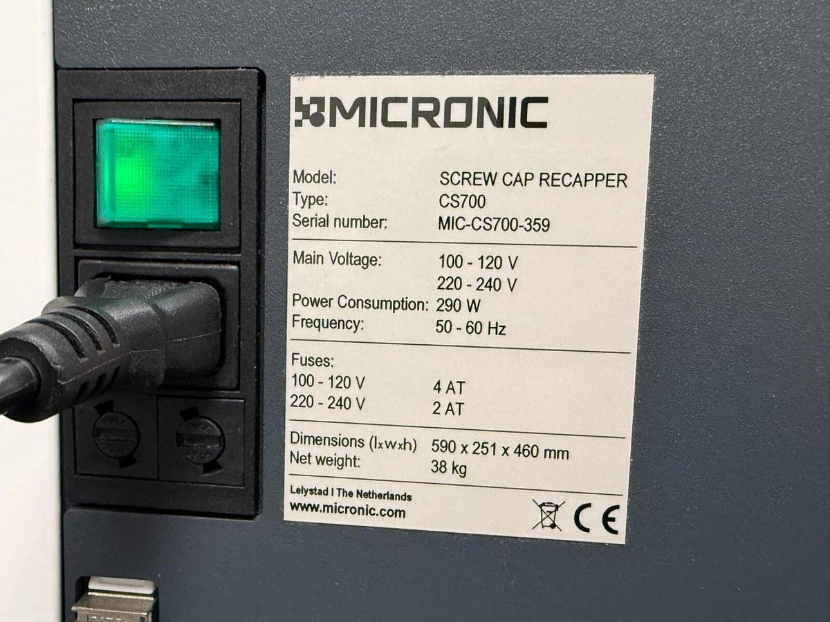 Used Micronic TRE External 96-well Screw Cap Capper Recapper CS700