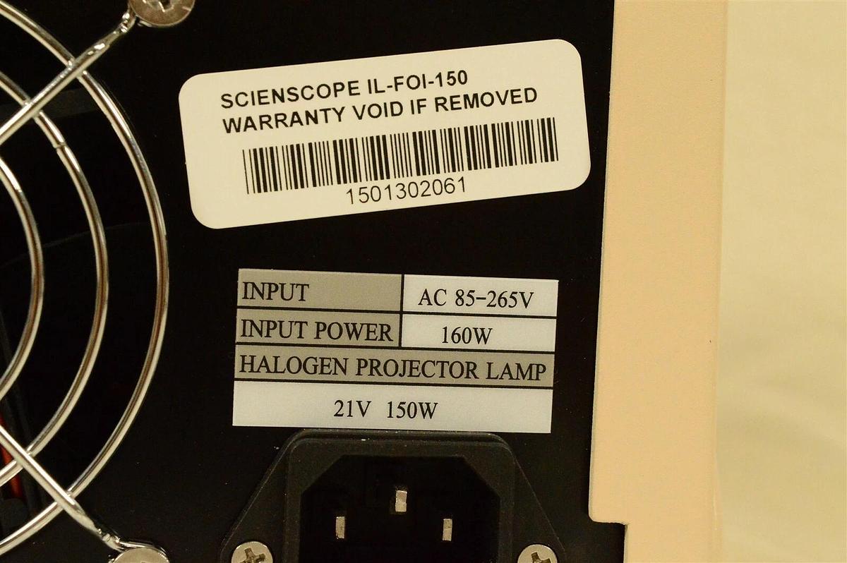 Used Scienscope IL-FOI-150 plus Halogen Fiber Optic Microscope illuminator H9
