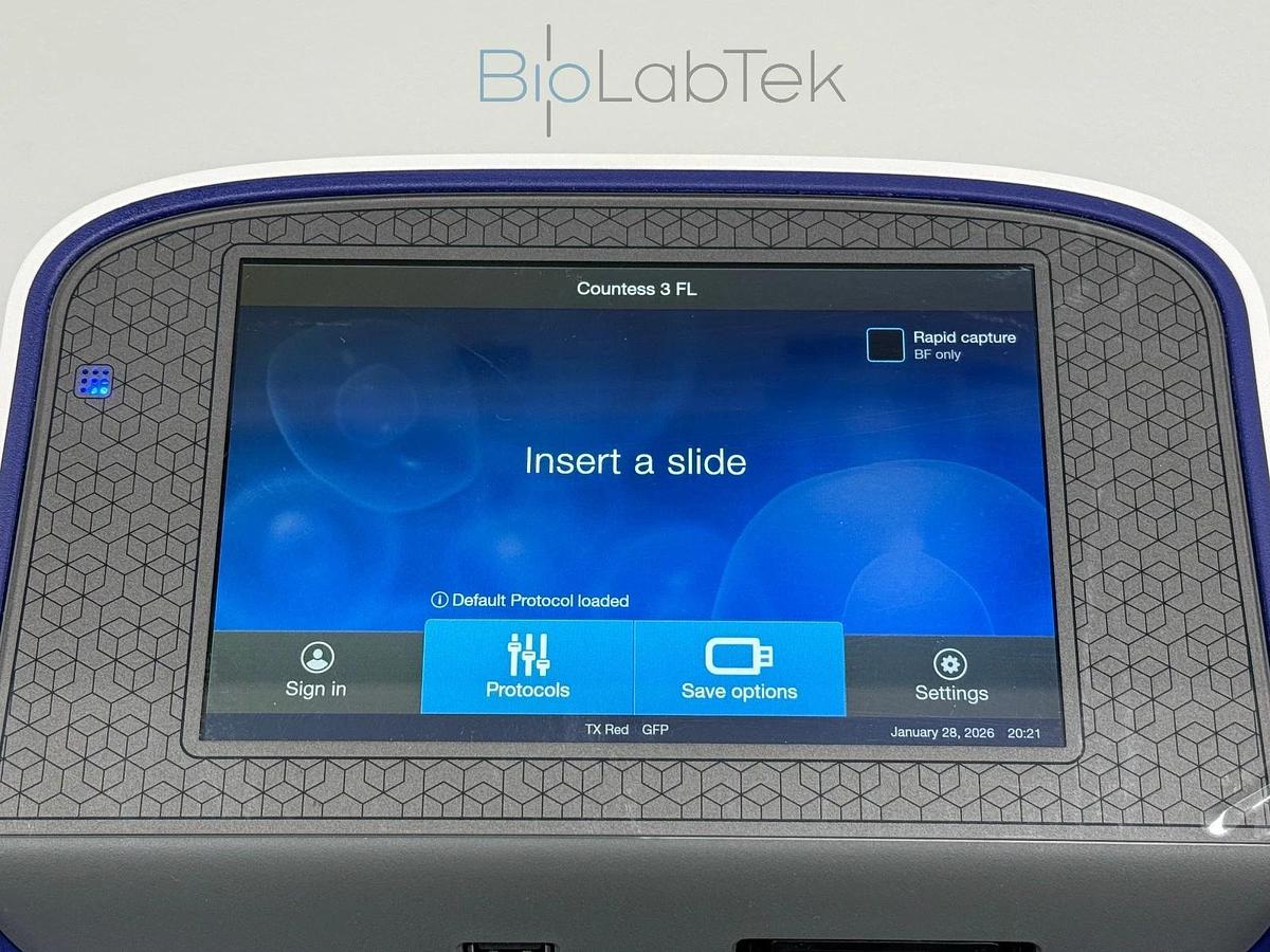 Used Thermo Invitrogen Countess 3 FL Cell Counter with Evos TxRed & GFP Led Cubes