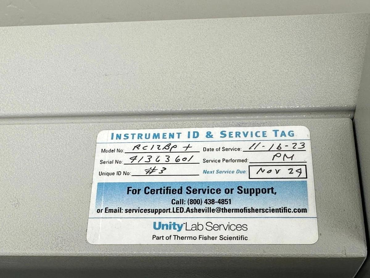 Used Thermo Sorvall RC 12BP+ Bioprocessing Centrifuge with H-12000 rotor/buckets 2012