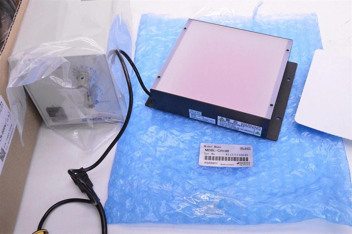 Used Moritex Schott Omron Red illuminator 100mm x100mm MDBL-CR100 MLEK-A230W1LR
