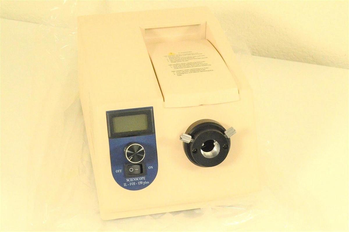 Used Scienscope IL-FOI-150 plus Halogen Fiber Optic Microscope illuminator H9