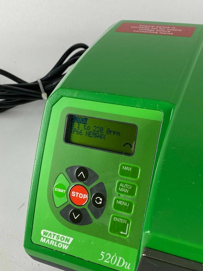 Used Watson Marlow 520DUN DRIVE 220RPM Peristaltic Process Pump w/ Pumphead NEMA 4X