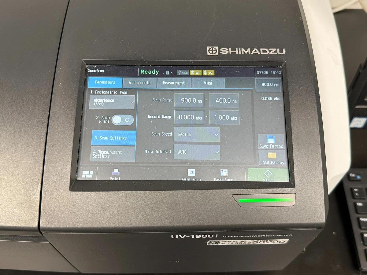 Used Shimadzu UV-1900i UV-VIS Spectrophotometer | Double-Beam Benchtop