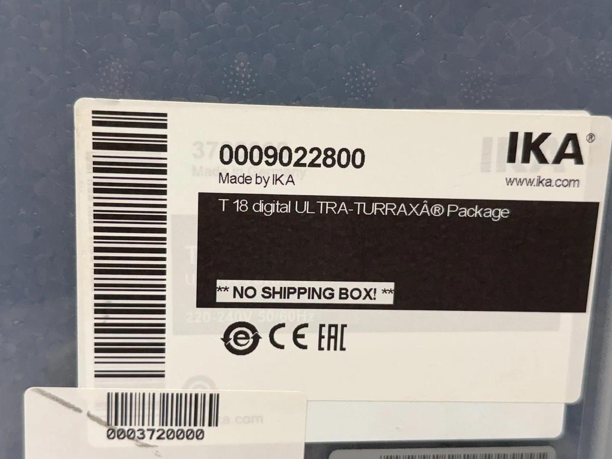 Used IKA T18 Digital ULTRA-TURRAX Homogenizer Disperser 220-240V | 10-1,500ml Tool