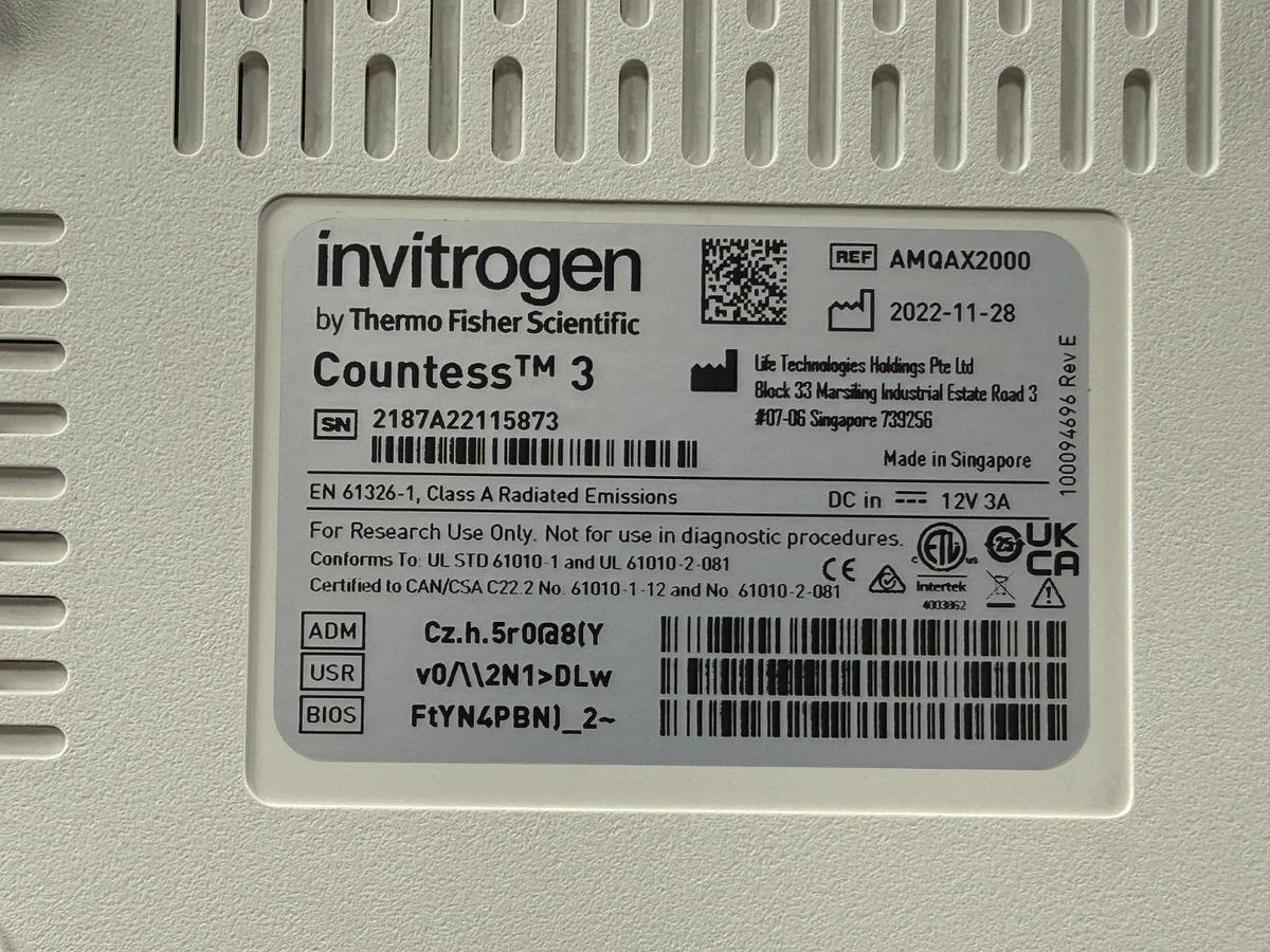 Used Thermo Invitrogen Countess 3 Automated Cell Counter w/Warranty