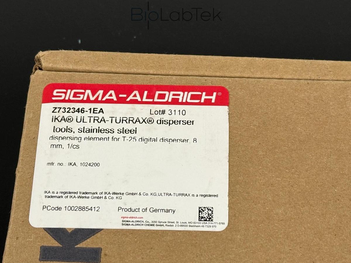 Used New IKA S25N-8G 8mm dispersing element tool for T25 disperser homogenizer 1-50ml