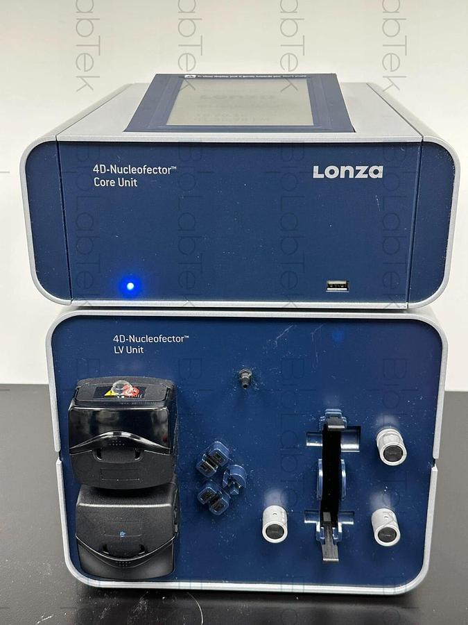 Used Lonza 4D Nucleofector Nucleofection Transfection System Core & LV Unit combo