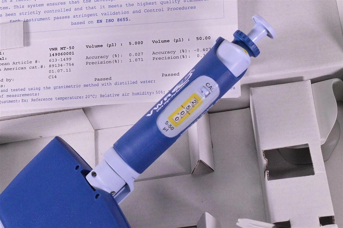 Used VWR 12-channel 5-50ul UHP Variable manual pipette Pipettor MT-50 89134-754 NEW