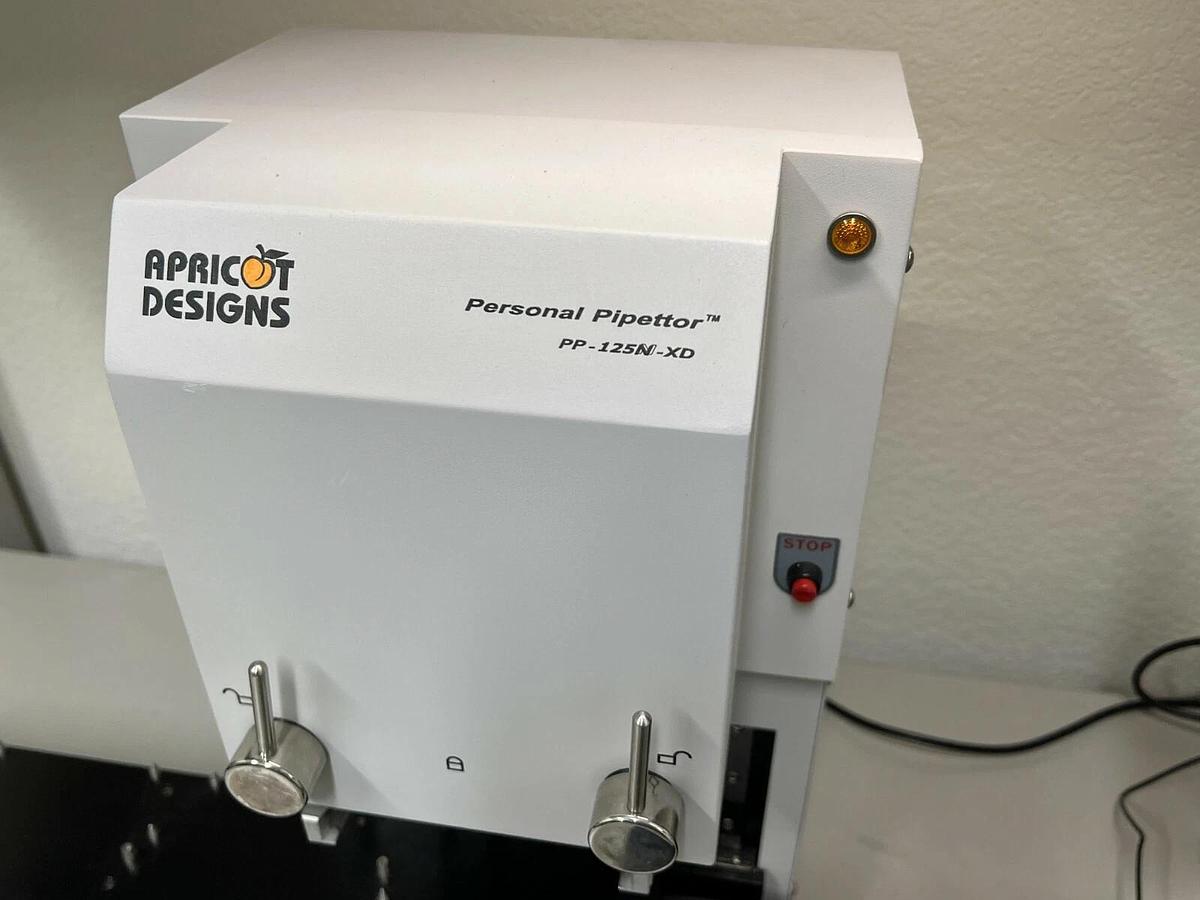 Used Apricot Designs 384 96 Pipettor Liquid Handler PP-125N-XD w/ pc and 2 heads