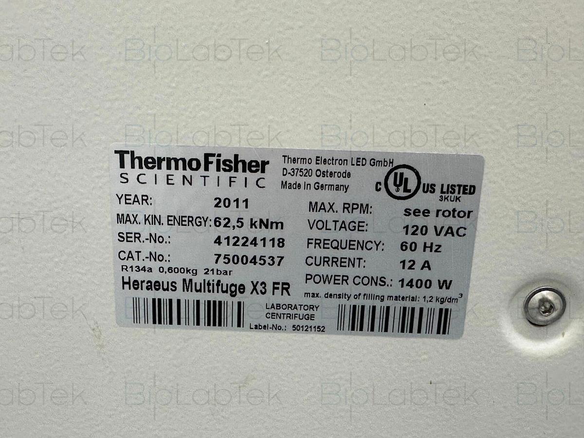 Used Thermo Heraeus Multifuge X3 FR floor centrifuge +Highplate 6000 Microplate Rotor