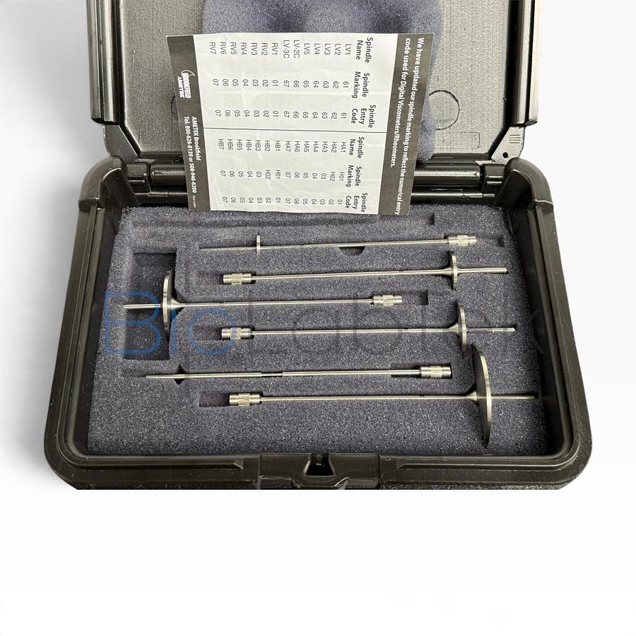 Used Brookfield RV Spindle Set | Viscometer Spindles in Hard Case