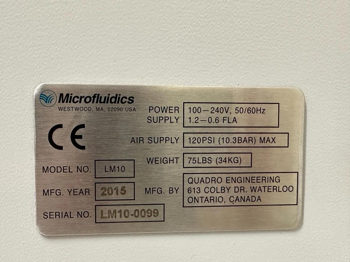 Used Microfluidics Microfluidizer LM10 Lab Homogenizer High Shear Fluid Processor