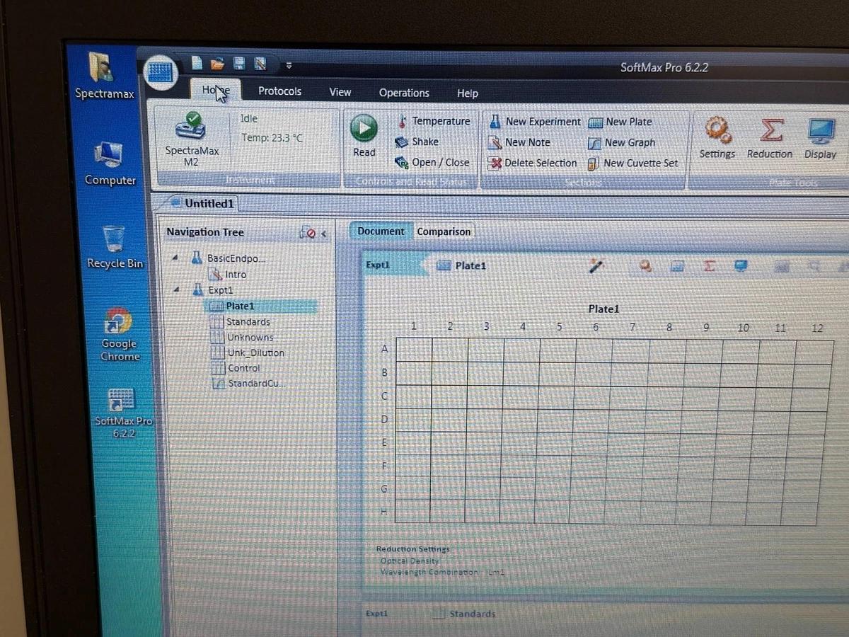Used Molecular Devices SpectraMax M2 Multimode Microplate Reader w/pc & soft Pro 6.2