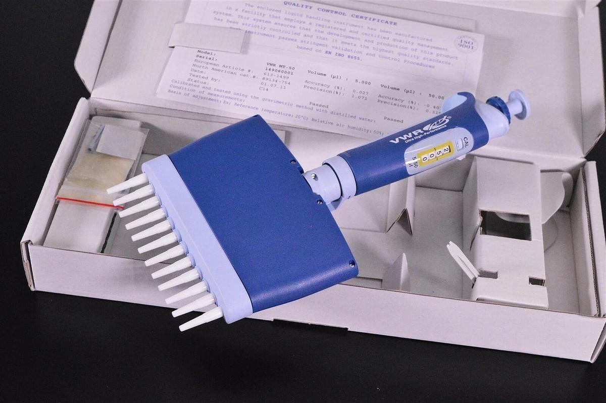 Used VWR 12-channel 5-50ul UHP Variable manual pipette Pipettor MT-50 89134-754 NEW