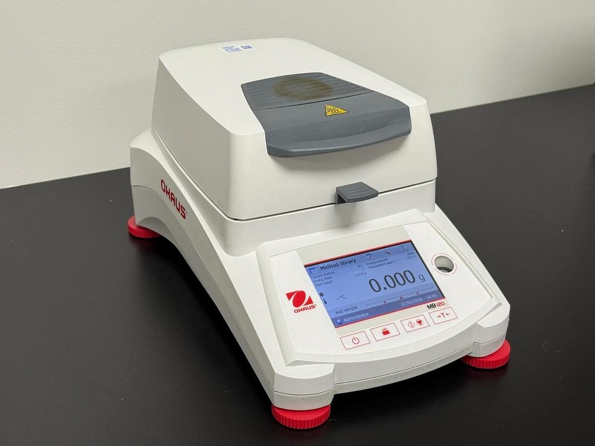 Used Ohaus MB120 Moisture Analyzer | Halogen Heating, 120g x 0.001g Benchtop