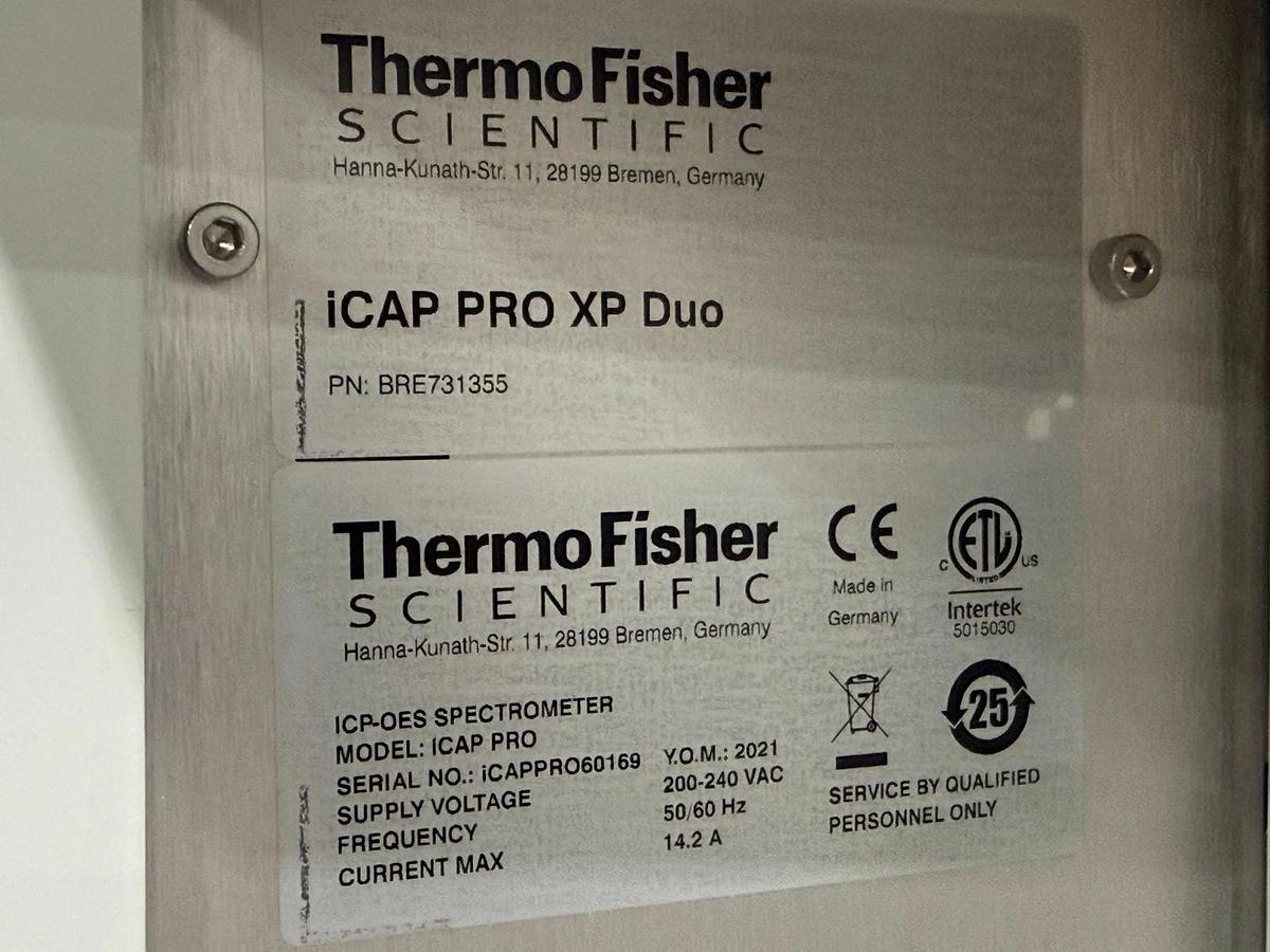 Used Thermo Scientific iCAP PRO XP Duo ICP-OES Axial & Radial Spectrometer System