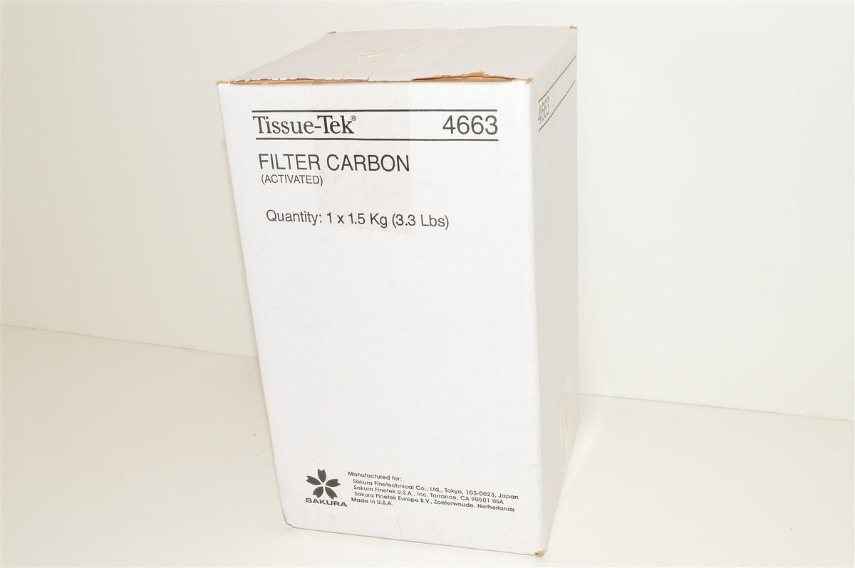 Used Sakura Tissue-Tek 4663 carbon-activated filter carbon 1.5kg 3.5LB