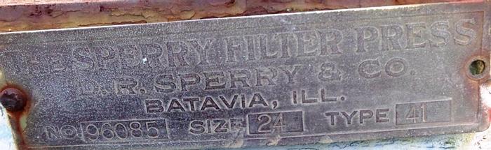 Used Filter, P&F, 24" X 24", S/st, Sperry, Frame Only #Z375855