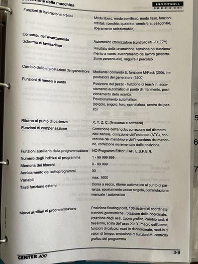 Buone Elettroerosione a Tuffo Cnc INGERSOLL CENTER 400