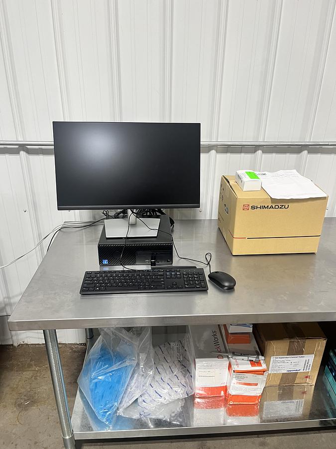 Used Shimadzu GCMS with AOC-30i Headspace Sampler, Pump, Computer, and Testing Supplies