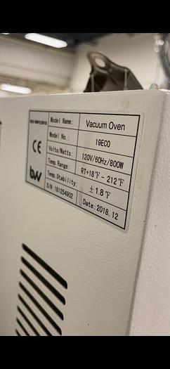 Used BVV 1.9CF ECO Vacuum Oven with pump