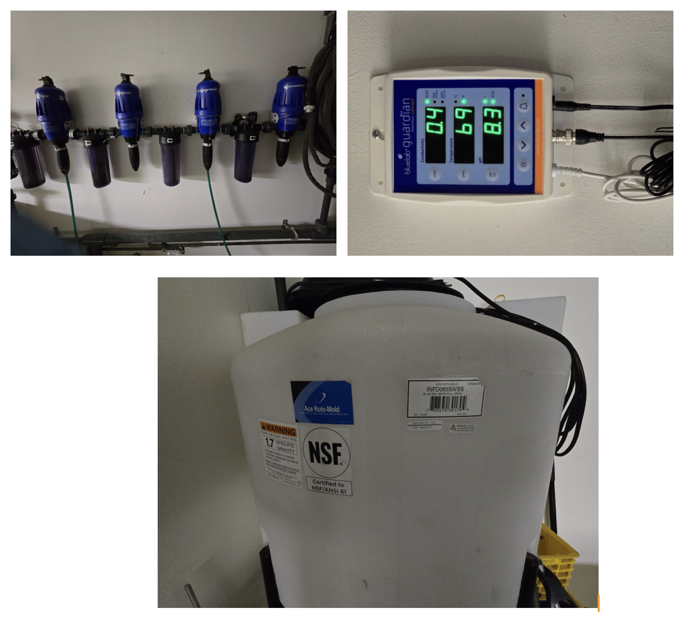Used Hydroponics Water Injection Equipment Lot (Bluelab, BIGBboy, Dostatron, and More)